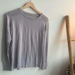 Lululemon back to balance purple cashmere blend sweater with open back